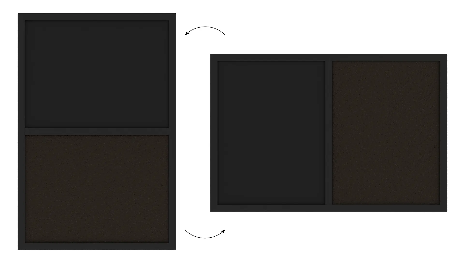 Tableau COMBI en liège noir / magnétique noir 60 x 40 cm, cadre en bois laqué noir + ACCESSOIRES – Image 5