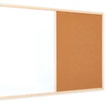 Tableau COMBI en liège et blanc magnétique - 90x60 cm - cadre en bois + ACCESSOIRES GRATUITS