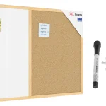 Tableau COMBI en liège et blanc magnétique - 90x60 cm - cadre en bois + ACCESSOIRES GRATUITS