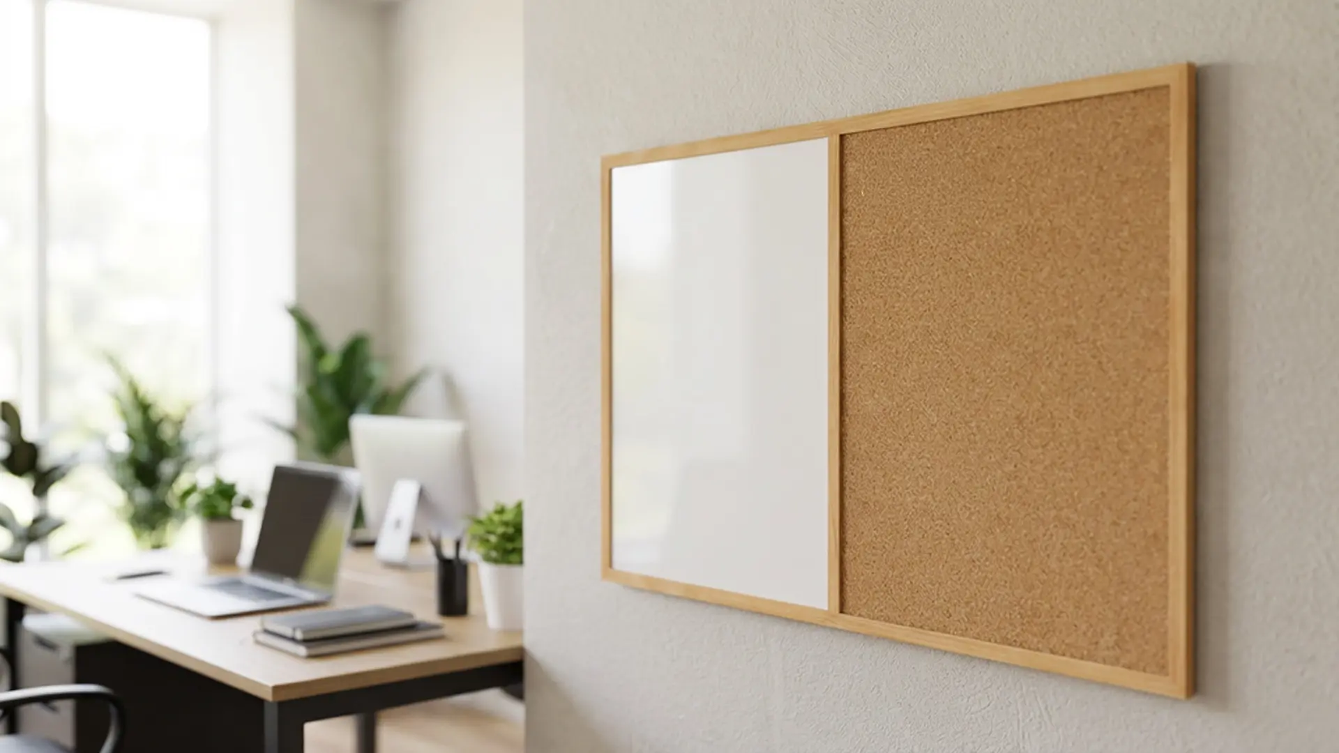 Tableau COMBI en liège et blanc magnétique - 90x60 cm - cadre en bois + ACCESSOIRES GRATUITS – Image 3