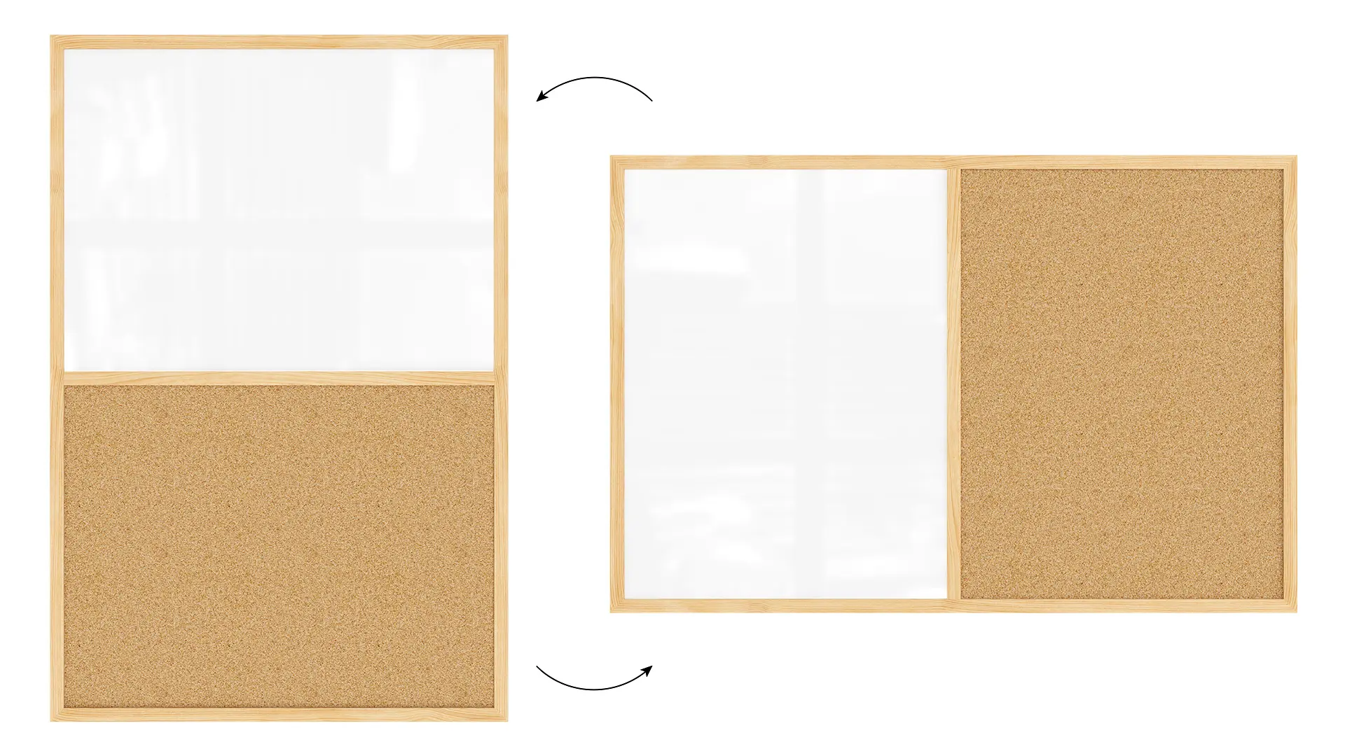Tableau COMBI en liège et blanc magnétique - 90x60 cm - cadre en bois + ACCESSOIRES GRATUITS – Image 5