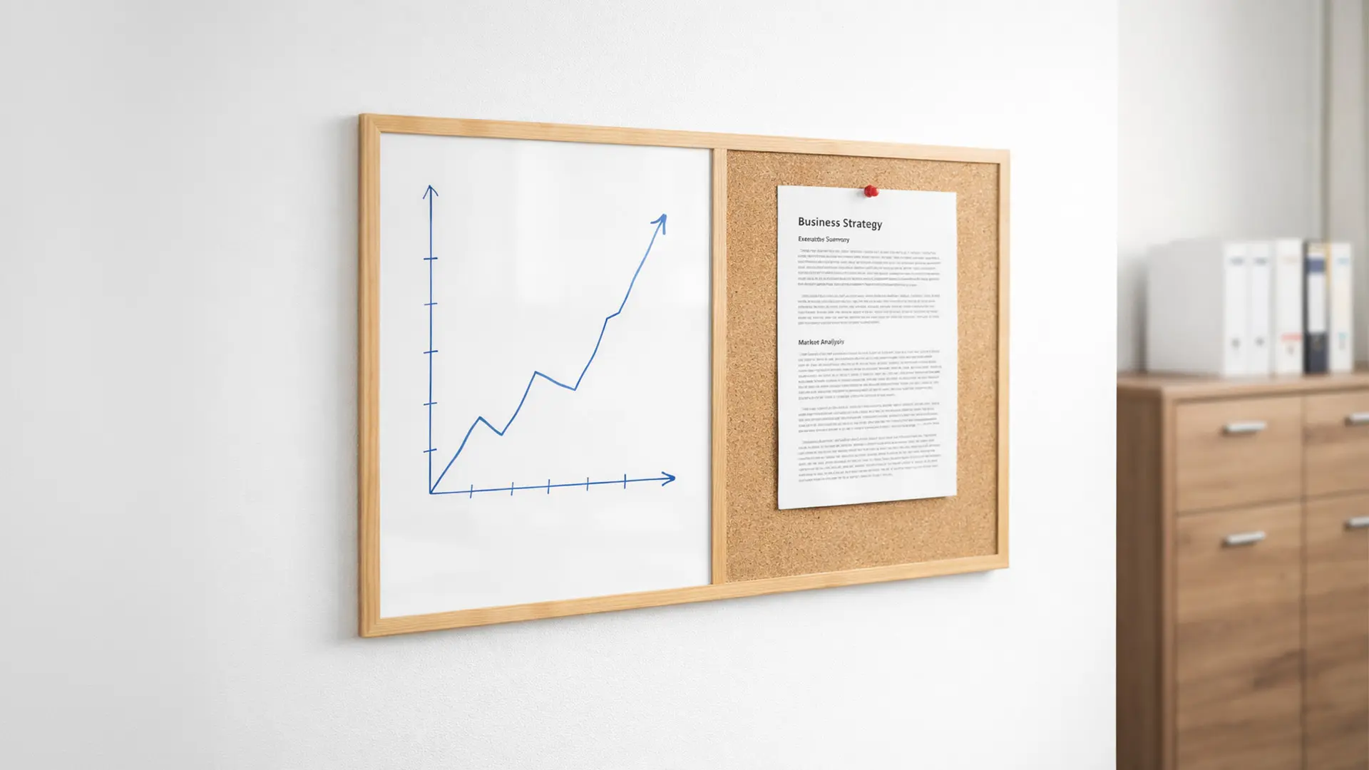Tableau COMBI en liège et blanc magnétique - 90x60 cm - cadre en bois + ACCESSOIRES GRATUITS – Image 9