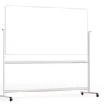 Tableau Blanc Mobile Double Face Magnétique Effaçable à Sec avec Cadre en Aluminium 200x100cm