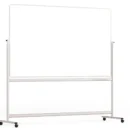 Tableau Blanc Mobile Double Face Magnétique Effaçable à Sec avec Cadre en Aluminium 200x120cm