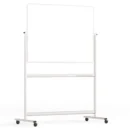 Tableau Blanc Mobile Double Face Magnétique Effaçable à Sec avec Cadre en Aluminium 120x90cm