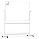 Tableau Blanc Emaillé Mobile Double Face Magnétique Effaçable à Sec avec Cadre en Aluminium 150x100cm