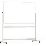 Tableau Blanc Mobile Double Face Magnétique Effaçable à Sec avec Cadre en Aluminium 170x100cm