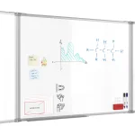 Tableau Blanc Scolaire Type Triptyque avec Cadre en Aluminium 120x90cm//240cm