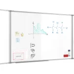 Tableau Blanc Scolaire Type Triptyque avec Cadre en Aluminium 150x100cm//300cm