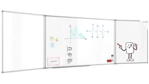 Tableau Blanc Scolaire Type Triptyque avec Cadre en Aluminium 200x100cm//400cm