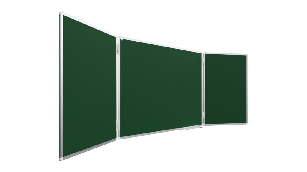 Tableau VERT Scolaire Type Triptyque avec Cadre en Aluminium 100x150 // 300 cm