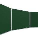 Tableau VERT Scolaire Type Triptyque avec Cadre en Aluminium 100x170 // 340 cm