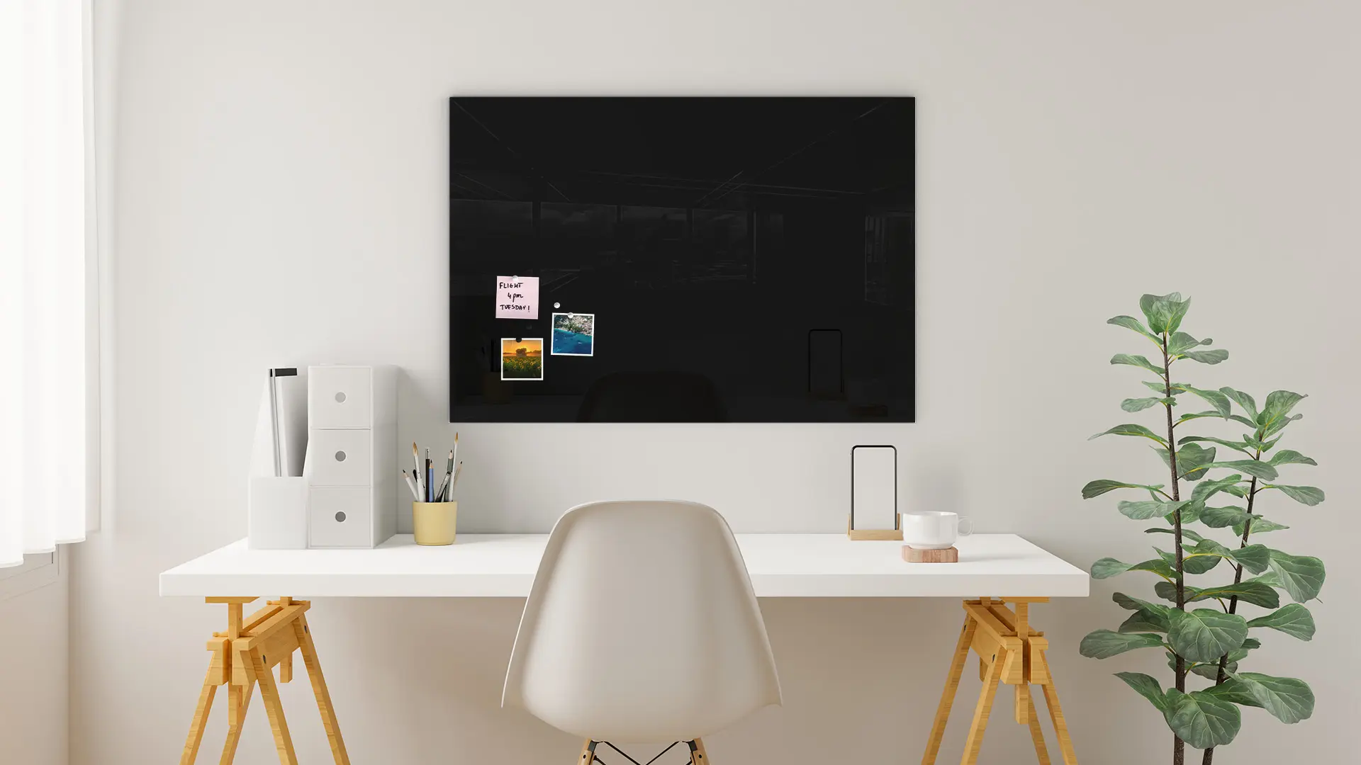 Tableau Noir en Verre 100x70cm, Tableau Magnétique sans Cadre, Verre Trempé + ACCESSOIRES – Image 13