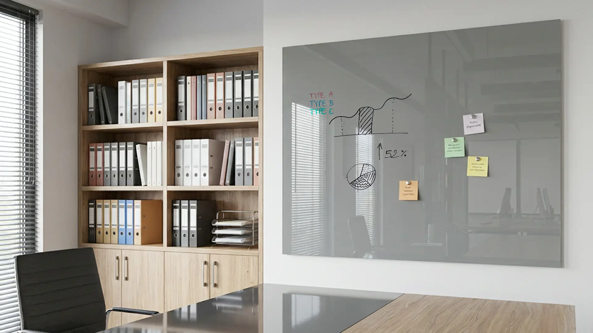 Tableau en Verre Gris 100x80cm, Tableau Magnétique sans Cadre, Verre Trempé – Image 4