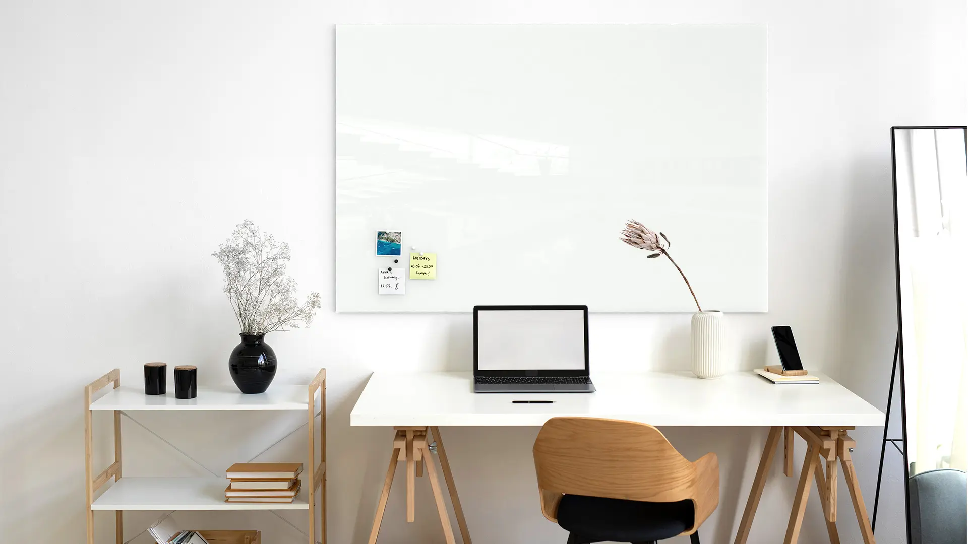 Tableau Blanc en Verre CLASSIC WHITE 150x100cm, Tableau Magnétique sans Cadre, Verre Trempé + ACCESSOIRES – Image 3