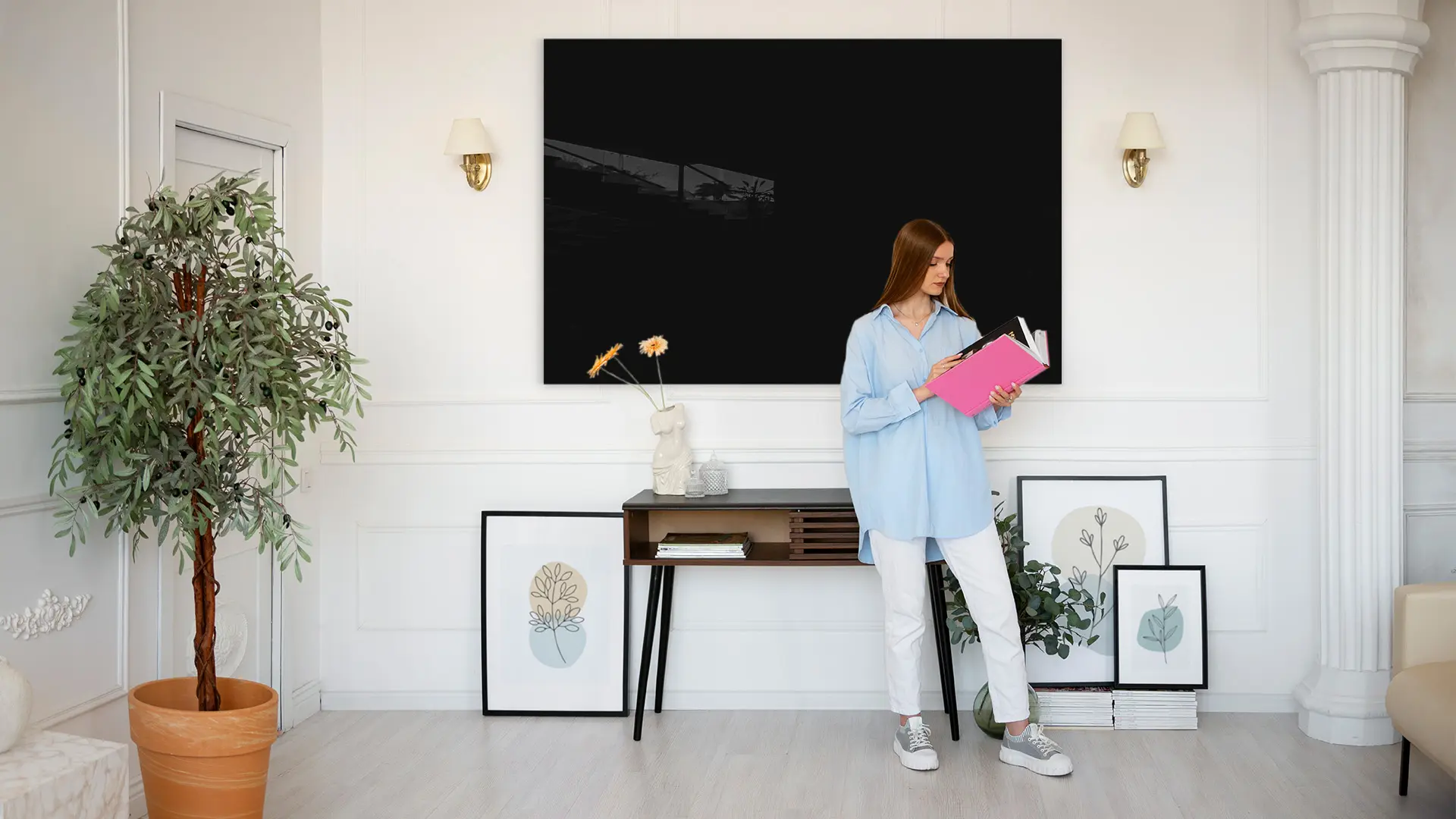 Tableau Noir en Verre 180x120cm, Tableau Magnétique sans Cadre, Verre Trempé + ACCESSOIRES – Image 10