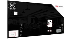 Tableau Noir en Verre 200x100cm, Tableau Magnétique sans Cadre, Verre Trempé + ACCESSOIRES