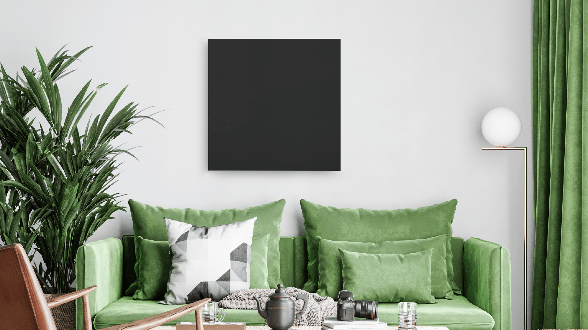 Tableau en Verre Gris Foncé 45x45 cm, Tableau Magnétique sans Cadre, Verre Trempé – Image 3