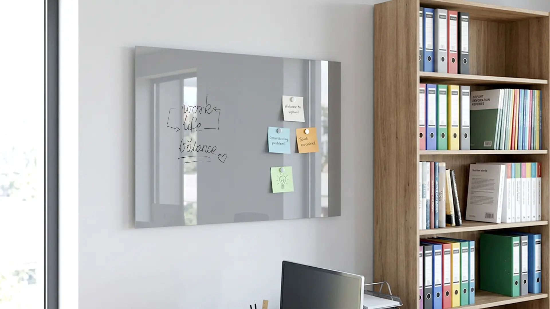 Tableau en Verre Gris 60x40cm, Tableau Magnétique sans Cadre, Verre Trempé – Image 4