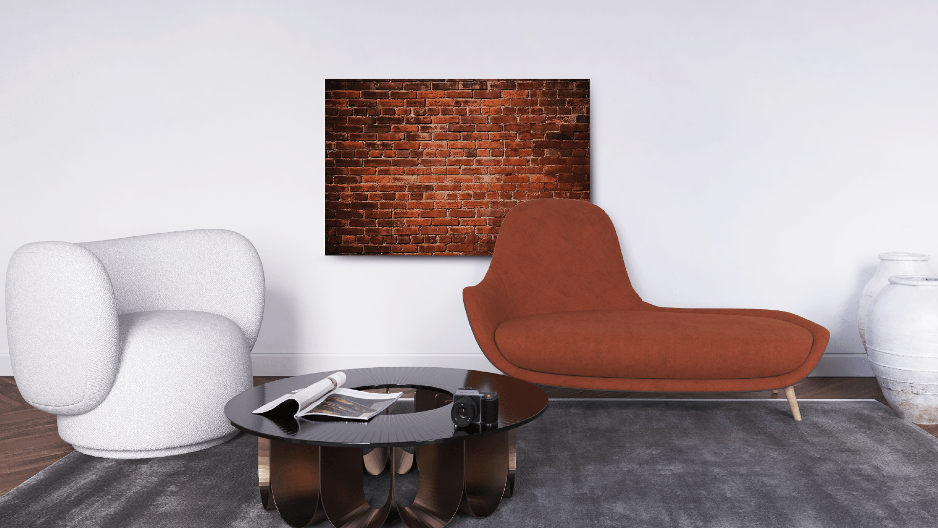 ALLboards Tableau en Verre Magnétique Style Brique Mur en Briques 90x60cm, Impression sur Verre – Image 7