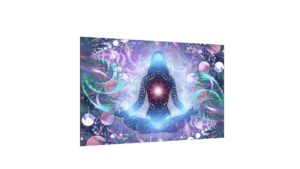 ALLboards Tableau en Verre Magnétique Style Violet Joga Zen Lotus 90x60cm, Impression sur Verre