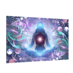 ALLboards Tableau en Verre Magnétique Style Violet Joga Zen Lotus 60x40cm, Impression sur Verre