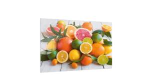 Tableau en Verre Magnétique Motif Citrons 60x40cm, Impression sur Verre