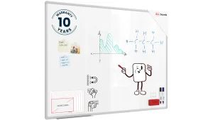Tableau Blanc Magnétique Effaçable à Sec avec Cadre Slim en Aluminium 120x80cm