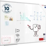 Tableau Blanc Magnétique Effaçable à Sec avec Cadre Slim en Aluminium 120x80cm