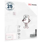 Tableau Blanc en Verre PREMIUM SUPERWHITE 120x120 cm, Tableau Magnétique sans Cadre, Verre Trempé + ACCESSOIRES