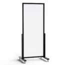 Tableau magnétique vertical effaçable à sec mobile 167x73 cm avec cadre en bois noir