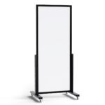 Tableau magnétique vertical effaçable à sec mobile 167x73 cm avec cadre en bois noir