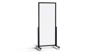 Tableau magnétique vertical effaçable à sec mobile 167x73 cm avec cadre en bois noir