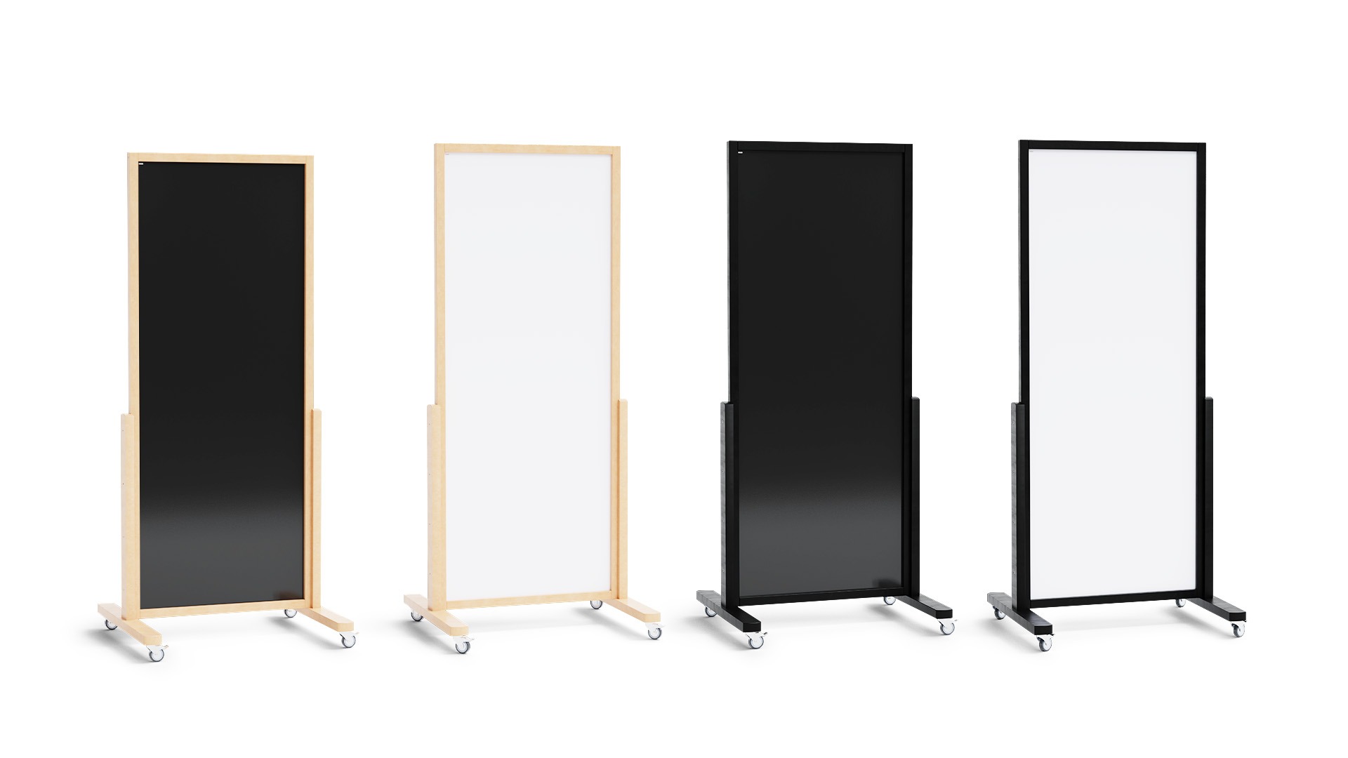 Tableau magnétique vertical effaçable à sec mobile 167×73 cm avec cadre en bois naturel – Image 8