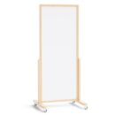 Tableau magnétique vertical effaçable à sec mobile 167×73 cm avec cadre en bois naturel