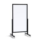 Tableau magnétique vertical effaçable à sec mobile 137x78 cm avec cadre en bois noir
