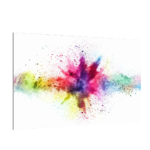 ALLboards Tableau en Verre Magnétique Motif Holi Fête des Couleurs Explosion de Couleurs 90x60cm, Impression sur Verre