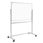 Chevalet de Conférence Mobile Double Face 120x120cm sur Roulettes, Hauteur Réglable