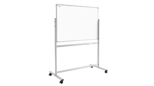 Chevalet de Conférence Mobile Double Face 120x120cm sur Roulettes, Hauteur Réglable