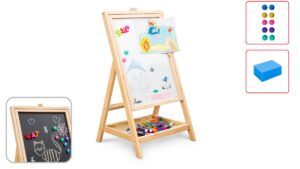 Tableau double face rotatif pour enfant KIDSboards – à craie et magnétique 80 cm