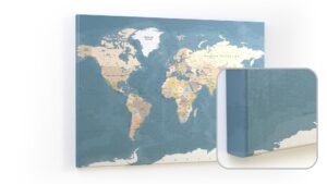 Tableau magnétique CANVASboards 90x60cm - Carte du monde