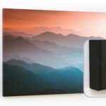 Tableau magnétique CANVASboards 90x60cm - Paysage brumeux au crépuscule