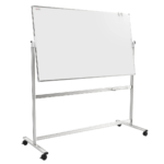 Tableau Blanc Mobile Double Face Magnétique Effaçable à Sec avec Cadre en Aluminium 220x100 cm
