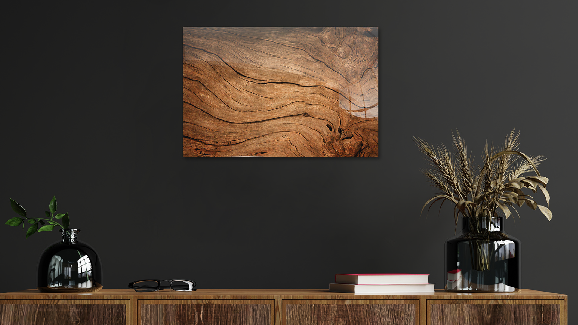 Tableau en Verre Magnétique Bois Ancien 60x40cm, Impression sur Verre – Image 3