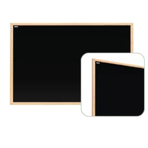 Tableaux d’École à Craie Noirs Magnétiques avec Cadre en Bois Naturel