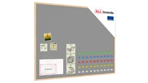 OUTLET Tableau textile (feutre) 120x90 cm GRIS avec cadre en bois
