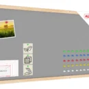 Tableau textile (feutre) 80x40 cm GRIS avec cadre en bois