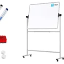 Tableau blanc mobile TM Idea magnétique rotatif double face effaçable à sec 120x90 cm - Série FLEX