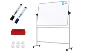 Tableau blanc mobile TM Idea magnétique rotatif double face effaçable à sec 150x100 cm - Série FLEX