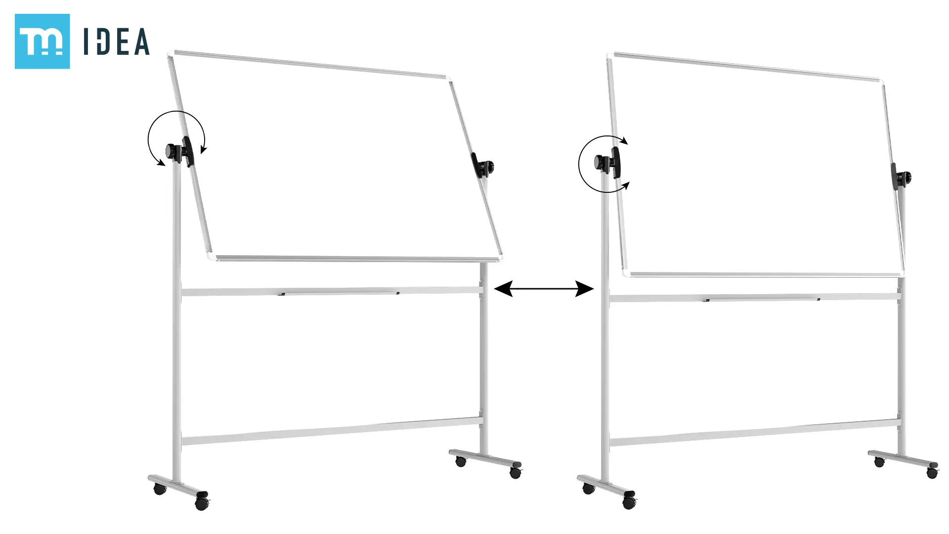 Tableau blanc mobile TM Idea magnétique rotatif double face effaçable à sec 150x100 cm - Série FLEX – Image 6
